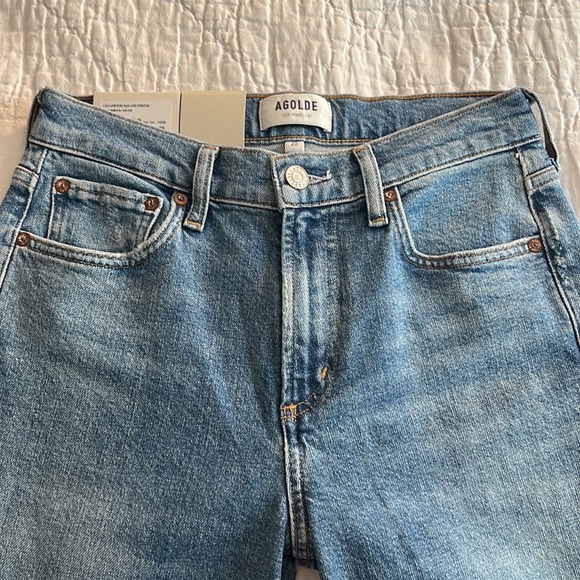 NWT AGOLDE Lyle Low Rise Slim Jean in Hour Organic Cotton - Picture 7 of 10